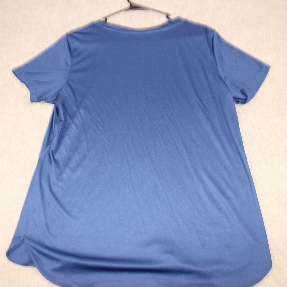 Jockey Sport Womens Navy Blue Crew Neck Performance T-Shirt XL Curved Hem Active